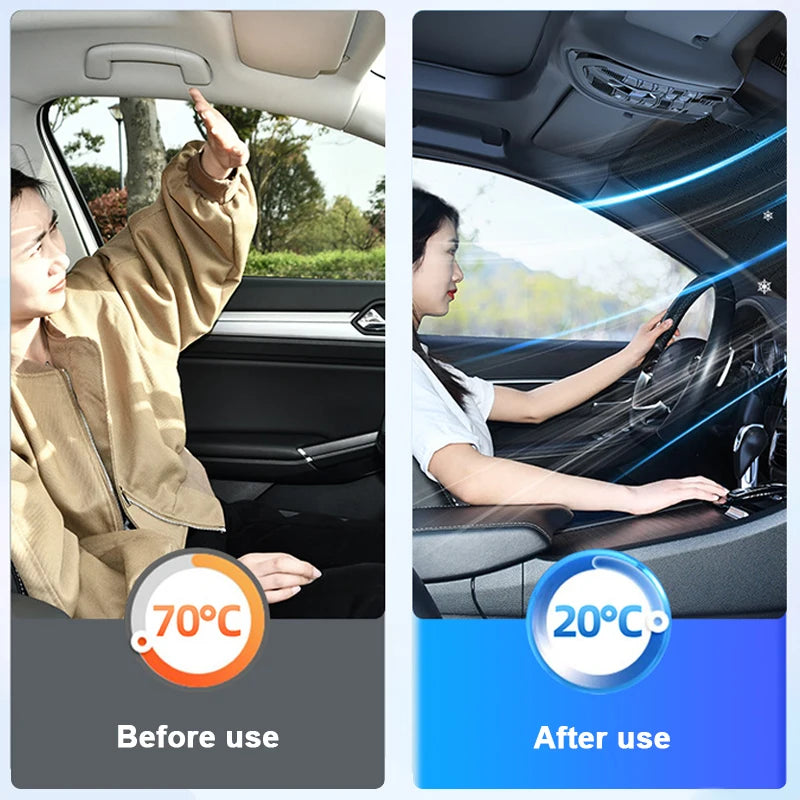 SEAMETAL Magnetic Car Snow Shield Frost Prevention Front Windshield Sunshade Thickened Snow Shield Car Cover For Car Accessories