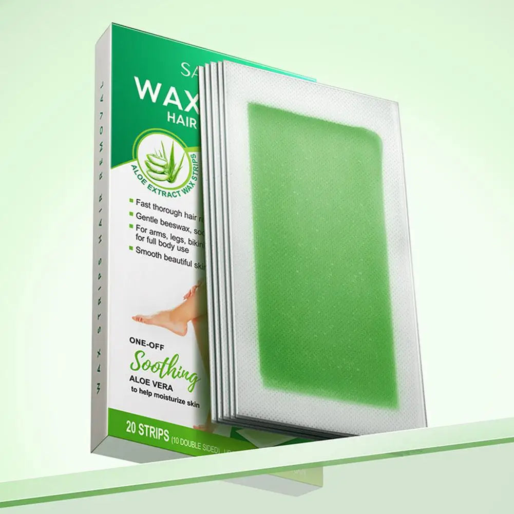 Hair Removal Wax Paper 20Pcs/Set Non-permanent Facial Body Depilatory Professional Effective Waxing Cold Wax Strips Paper Women