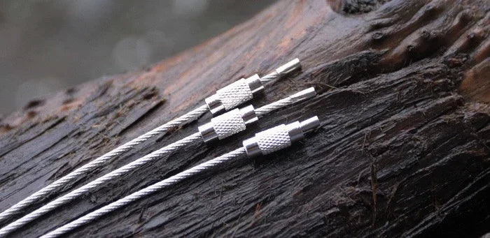 15CM Outdoor Tools EDC Camping Tools Tactical Equipment Multi Keychain Kit 304 Stainless Steel Wire Rope Keyring Travel Ch