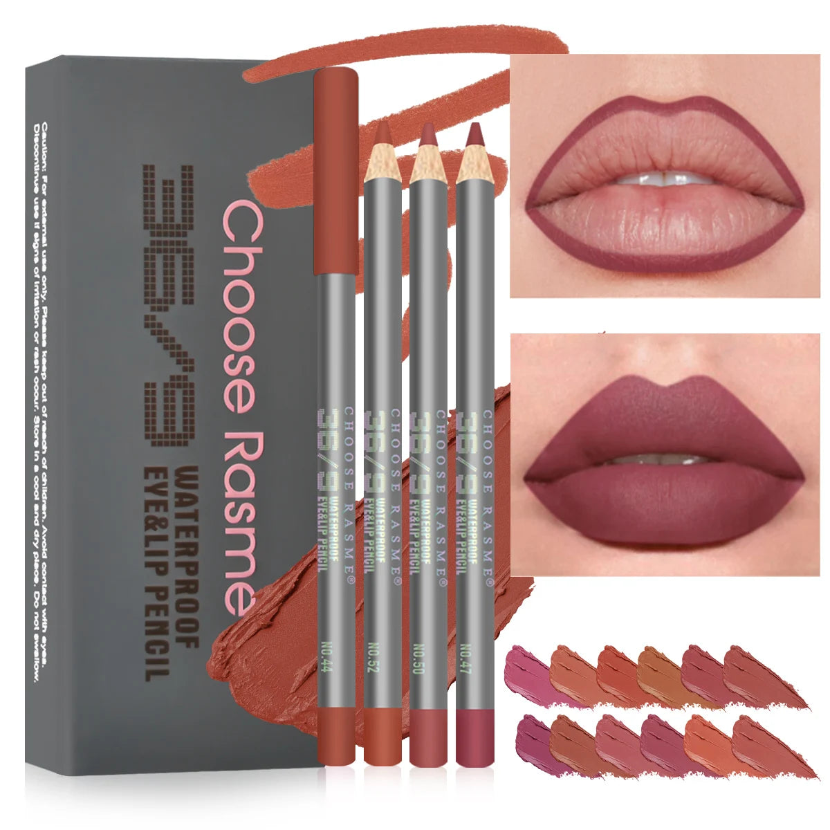 Fog matte lipliner 12 piece suit waterproof and sweat proof cup lip gloss lipstick pen gift