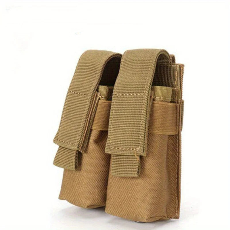 Pistol Magazine Pouch Tactical Double Molle Belt Dual Mag Bag Flashlight Holder Attachment Package Gun Hunting Accessories