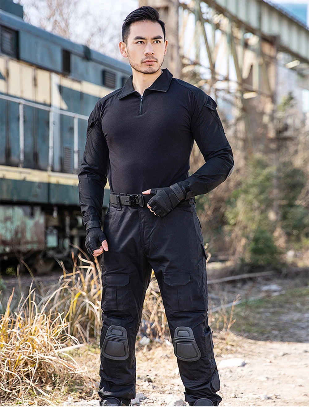 Outdoor Tactical Hiking T-Shirts Men Combat Camouflage Long Sleeve Hunting Training Climbing Shirt Cotton Sport Clothes