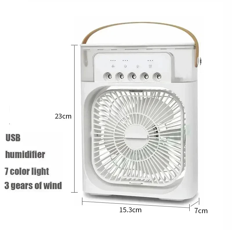 3 In 1 Fan AIr Conditioner Household Small Air Cooler LED Night Light Portable Humidifier Air Adjustment Fan Office Home Fan New