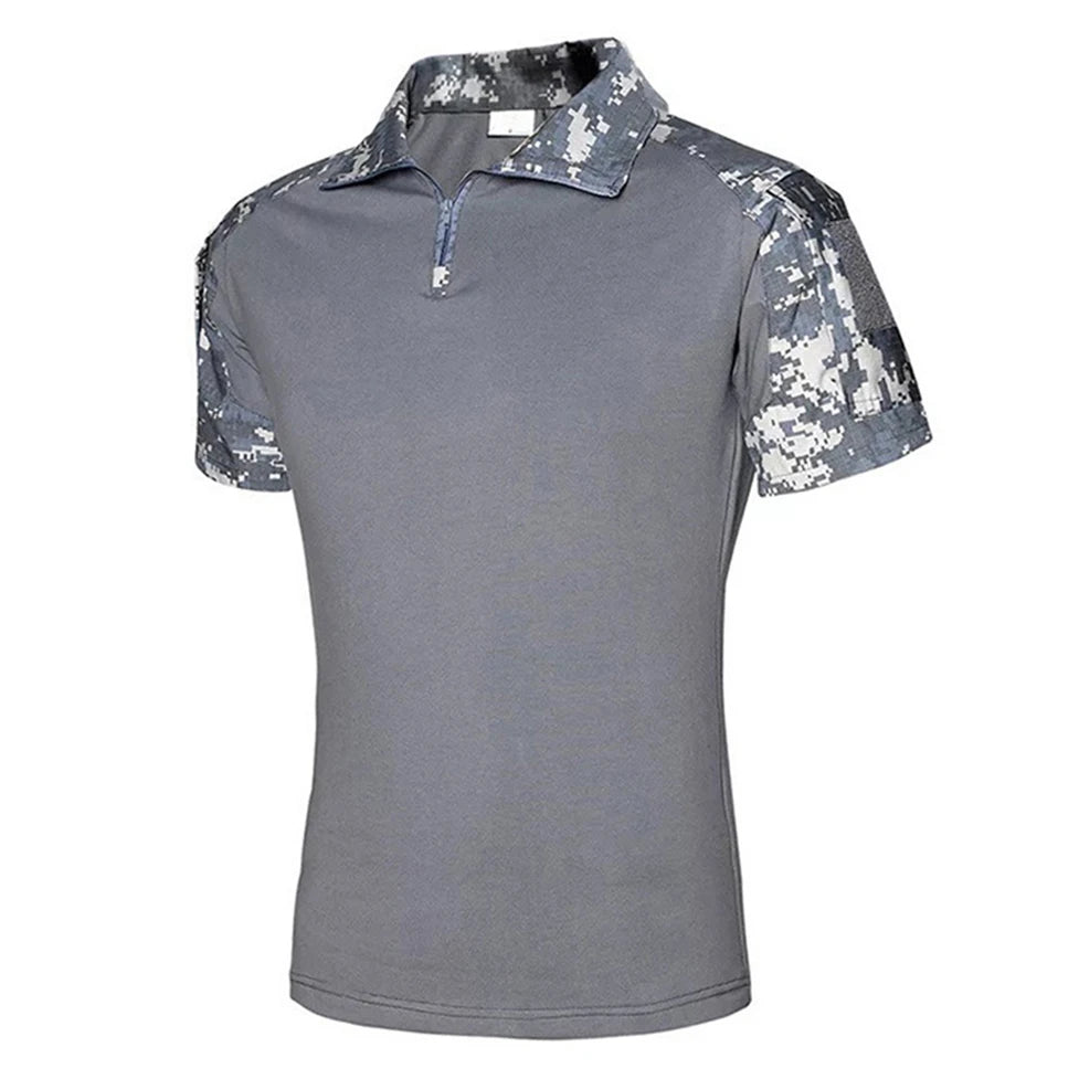 Tactical T-Shirts Mens Outdoor Sport Tee Quick Dry Short Sleeve Shirt Hiking Hunting Combat Men Camo Clothing