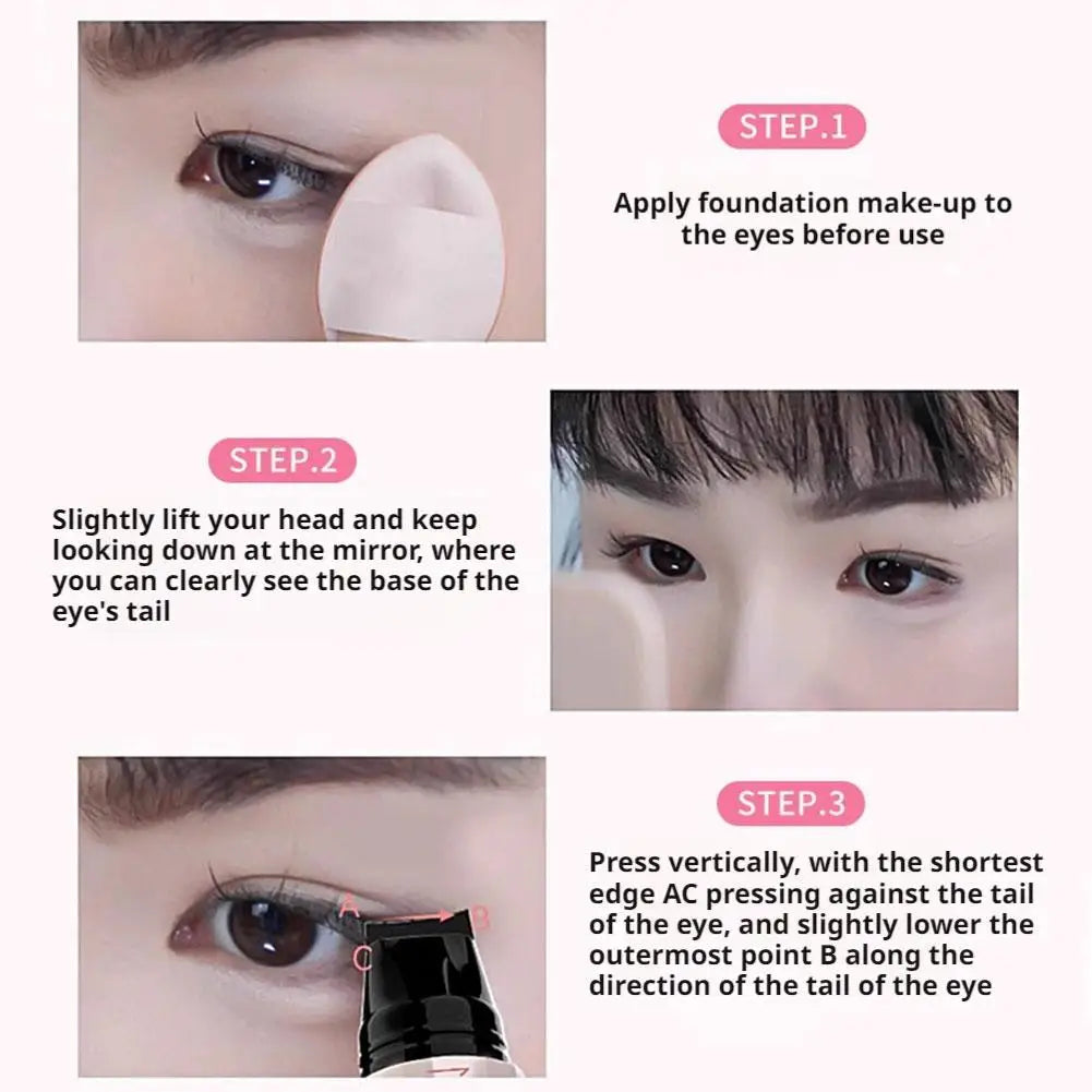 Black Brown Integrated Eyeliner Stamp Precise Outline Signet Eye Liner Extension Stamps Liquid Eyeliner Pen Waterproof Lasting