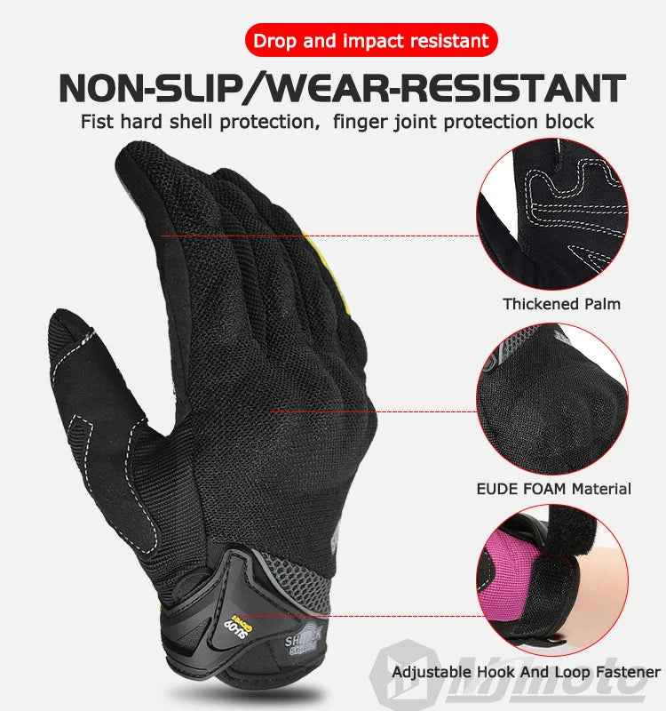 SUOMY Summer Motorcycle Gloves Men Women Touch Function Motorbike Racing Glove Full Finger Guantes Moto Biker Cycling Gloves