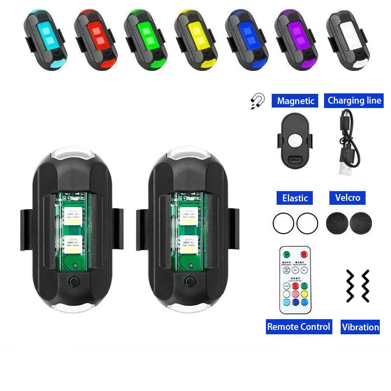 BLALION Motorcycle Light Drone Strobe Light USB LED Anti-Collision Bike Aircraft Night Flying Mini Flashing Warning Signal Light
