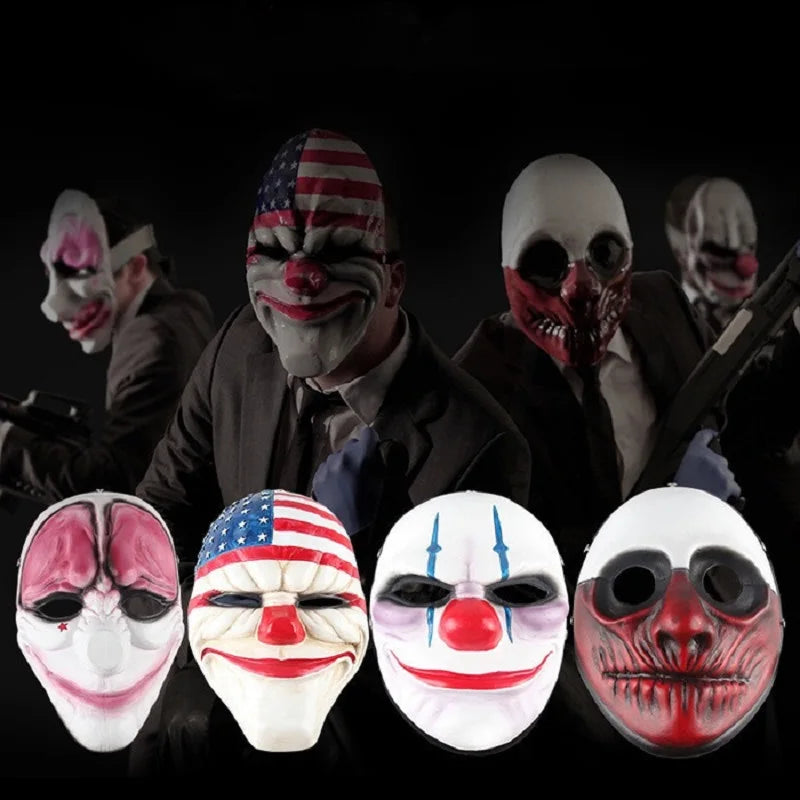 Game Pay Day 2 Clown Masks Horrible Masquerade Party Clown Mask Halloween Party Gift Adult Kids Film Theme Mask Cosplay Costume