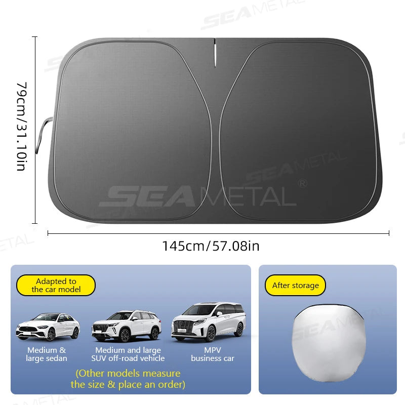 BLALION Folding Car Front Windshield Sun Shade Cover Visor Protector Interior Anti UV Sun Windscreen Parasol Auto Accessories