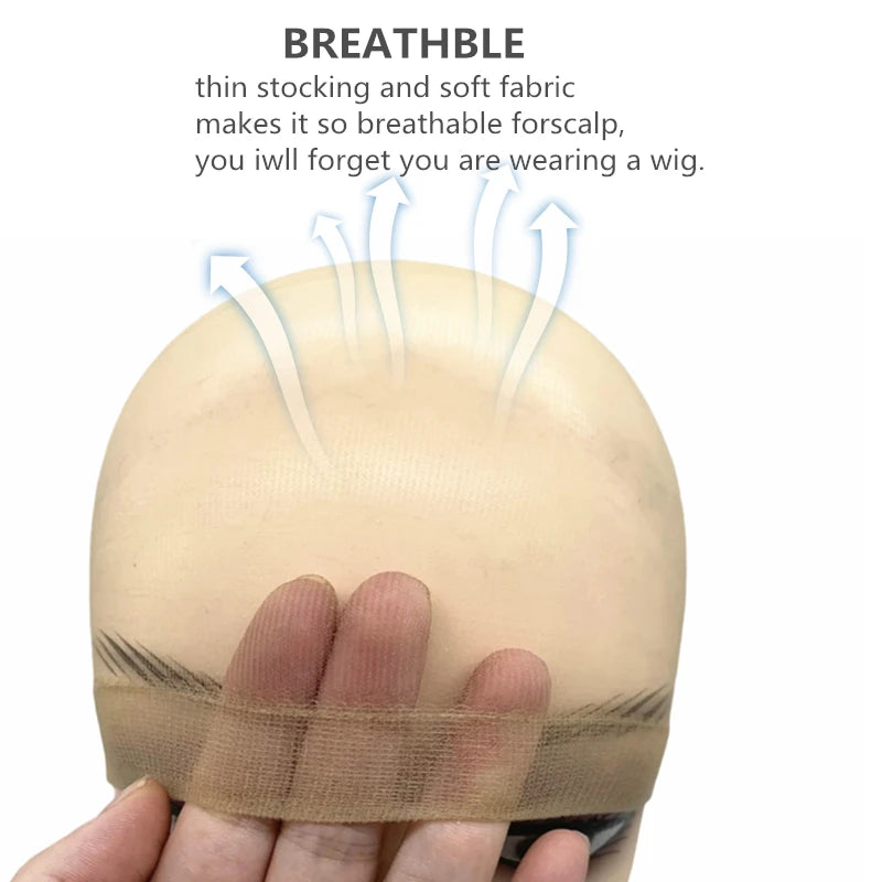 1/5/10 Pack Transparent HD Wig Caps Invisible Sheer Breathable Ultra-Thin Stretchy Stocking Caps for Lace Front Wigs