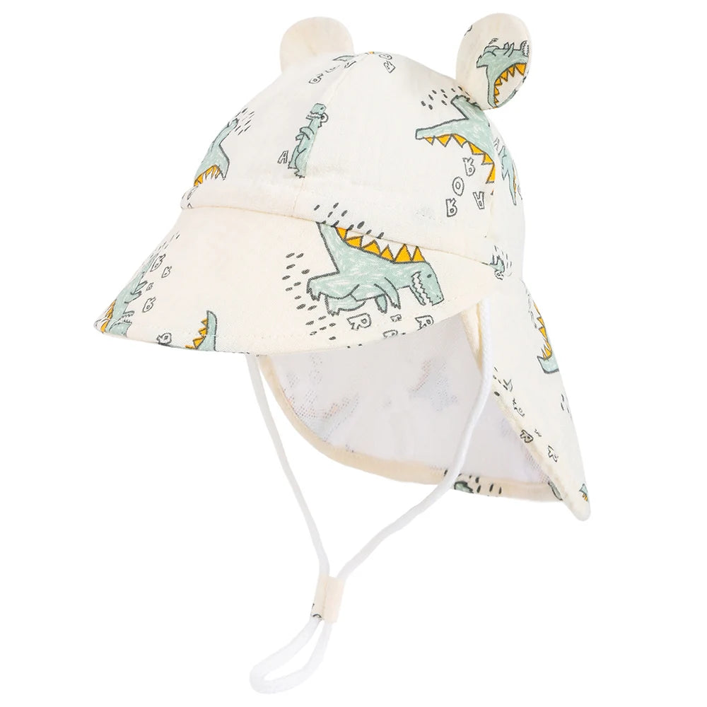 New Panama Autumn Baby Bucket Hat for Boys Girls Cartoon Breathable Mesh Children's Beach Shawl Sun Hat Kids UV Protection Cap