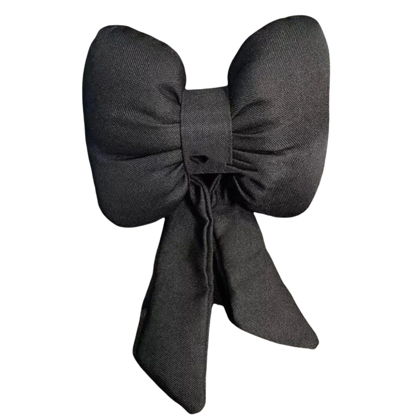 Car Seat Neck Pillow Elegant Bow Car Headrest Pillow Set - Cotton Linen Neck Cushion Universal Fit for Women Comes with 2 Seat B
