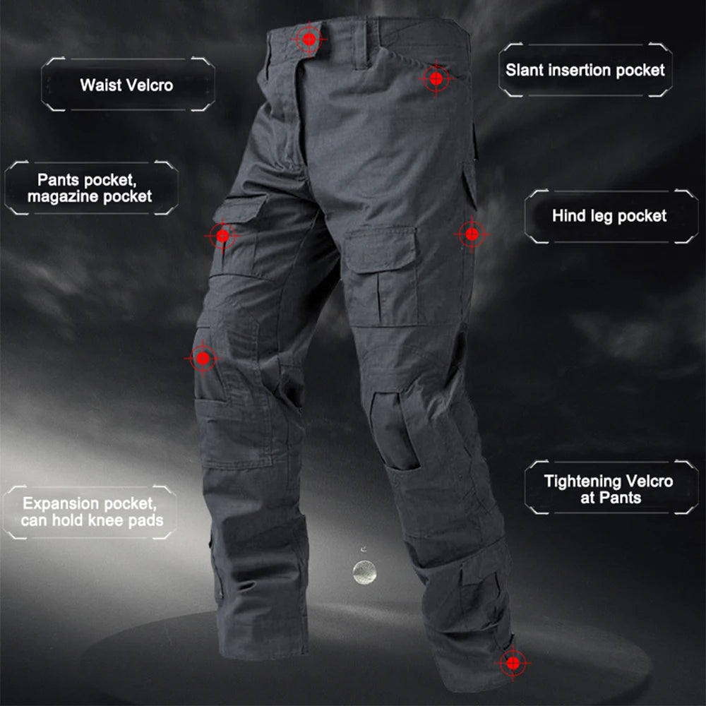 Tactical Camouflage Pants Outdoor Hunting Training Suit Combat Pants Ripstop Cargo Pants Men's Working Clothing Hiking Trousers