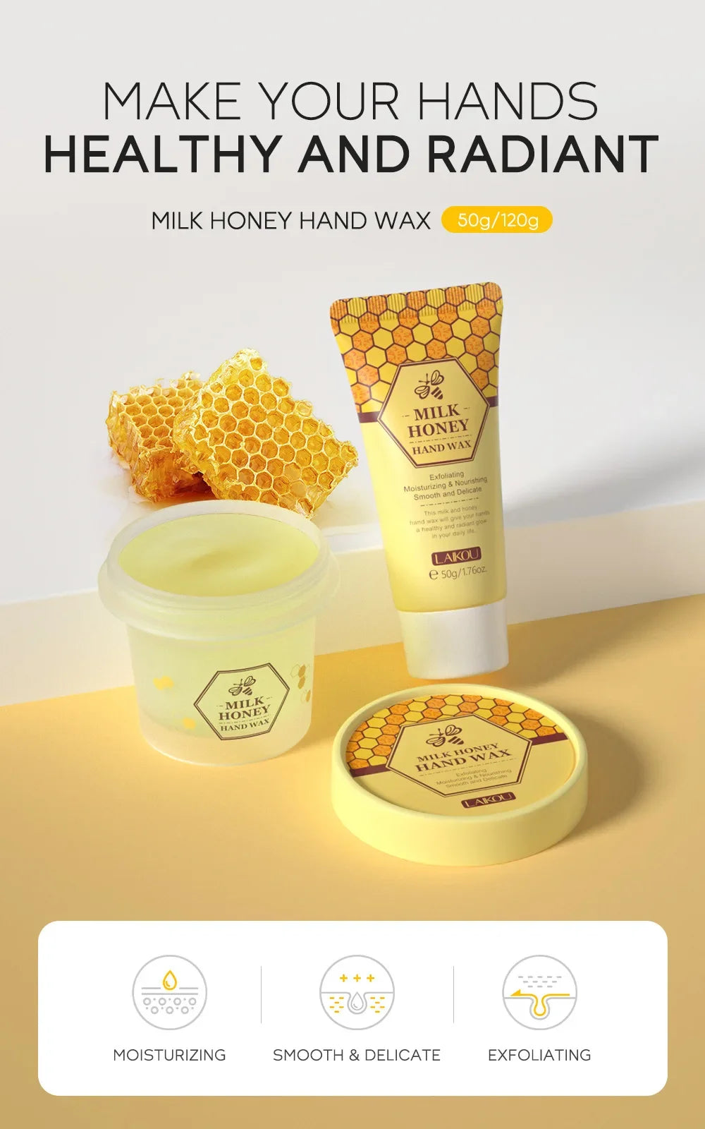 Laikou Sakura Honey Milk Moisturizing Hand Wax Repair Exfoliating Calluses Acid Anti-Aging Hand Cream Care Scrub Hand Mask