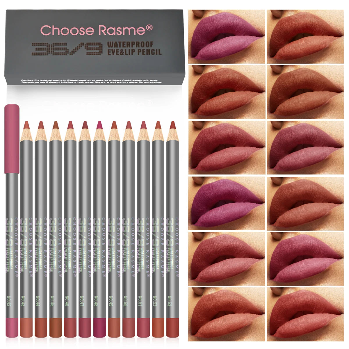 Fog matte lipliner 12 piece suit waterproof and sweat proof cup lip gloss lipstick pen gift