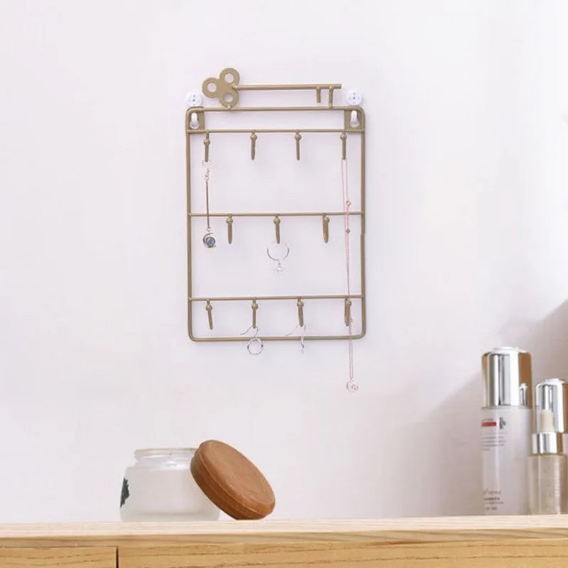 1PC Modern Style Iron Wall Mounted 11 Key Hooks Jacket Hat Storage Rack Practical Multifunctional Hooks