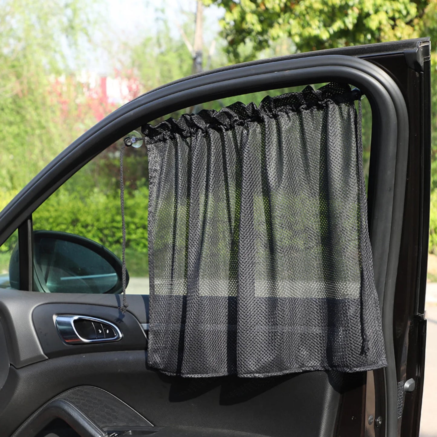 Car Divider Curtains Sun Shade-Privacy Travel Nap Night Car Camping Detachable Simple Curtain(Black)