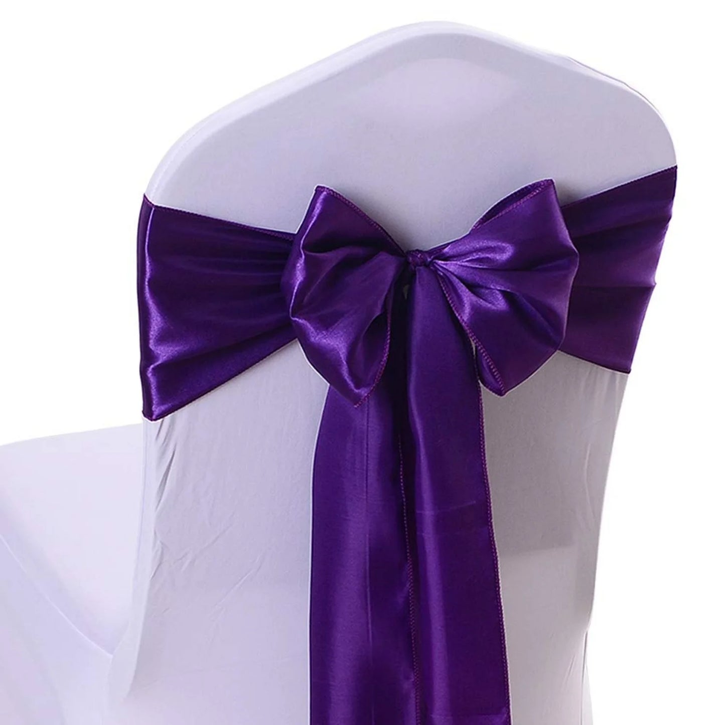 Satin chair waist belt wedding banquet chair bow party decoration adjustable ribbon for table decoration