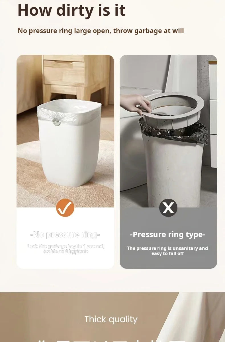 Trash can, large capacity living room, bedroom, garbage basket, kitchen, trash can, pressure-free ring, large paper basket
