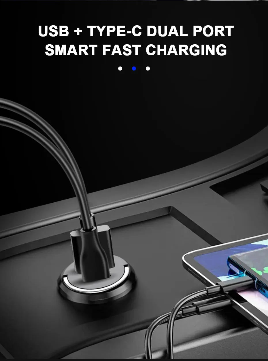 BLALION 100W Dual Ports USB Car Charger Lighter Fast Charging Car Phone Charger Adapter for iPhone 13 12 Xiaomi Huawei Samsung