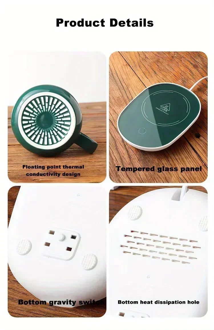 55 ℃ Thermostat Mugs Cup Ceramic Cup With Lid With Spoon Valentine's Day Gift Box Coffee Mug For Office Or Home Use Portable Mea