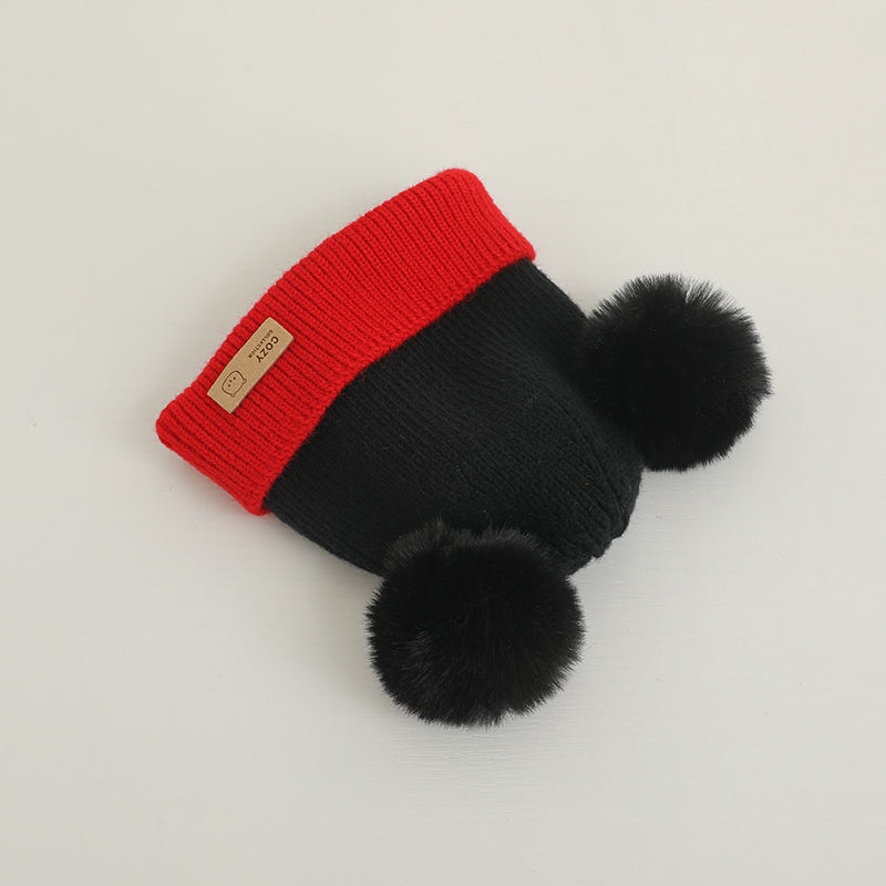 Cozy Winter Baby Hat Soft Cartoon Mouse Head Hat for Girls Boys Pom Pom Ball Hat for Kids Outdoor Warm Newborn Cap Infant Hats
