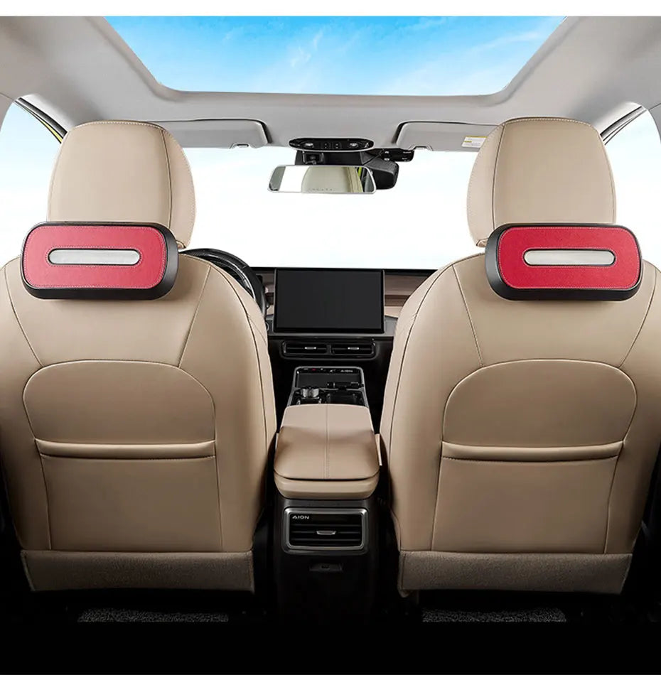 BLALION Car Tissue Box with Temporary Parking Card Sun Visor Backseat Tissue Holder Leather Case Auto Interior Accessories