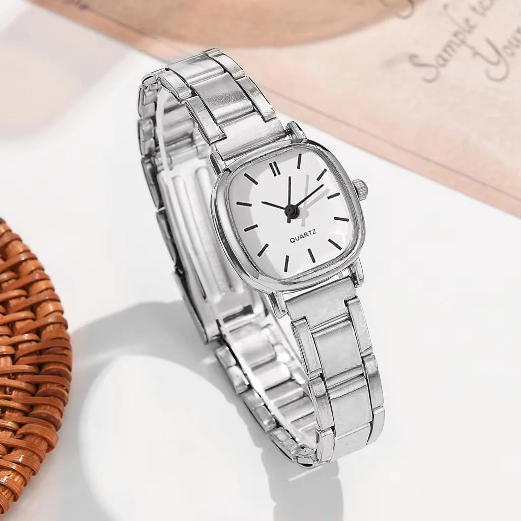 Women Fashion Scale Digital Watch Quartz Steel Band Watches