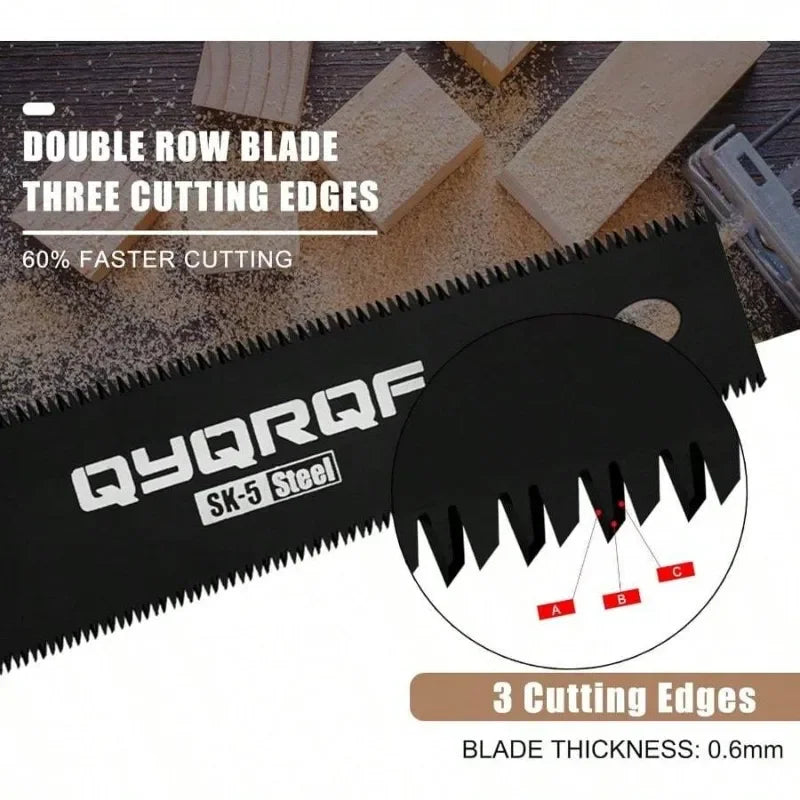 1PC Black Small Hand Saw 6 Inch Japanese Pull Saw with Double Edges 15/17 TPI Flush Cut Saw for Woodworking DIY Projects