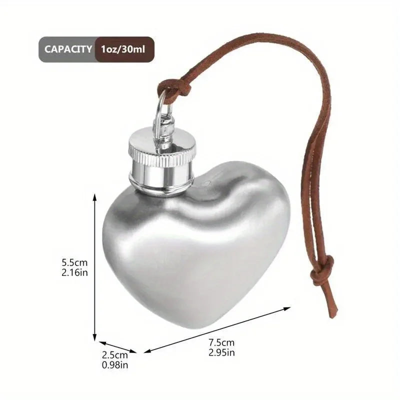 1PC Outdoor Hip Flask Portable Wine Pot Small Hip Flask Heart Shaped Flask Stainless Steel Wine Flask Water Bottle