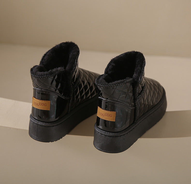 Women Snow Boots Warm Plush Slip-on Solid Fashion Female Ankle Boot Ladies Winter Comfortable Shoes