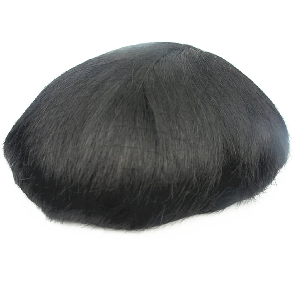 NLW Toupee for Men European Human Hair Pieces Hair Prosthesis Mens Swiss Lace Front with PU Around Hair Replacement System
