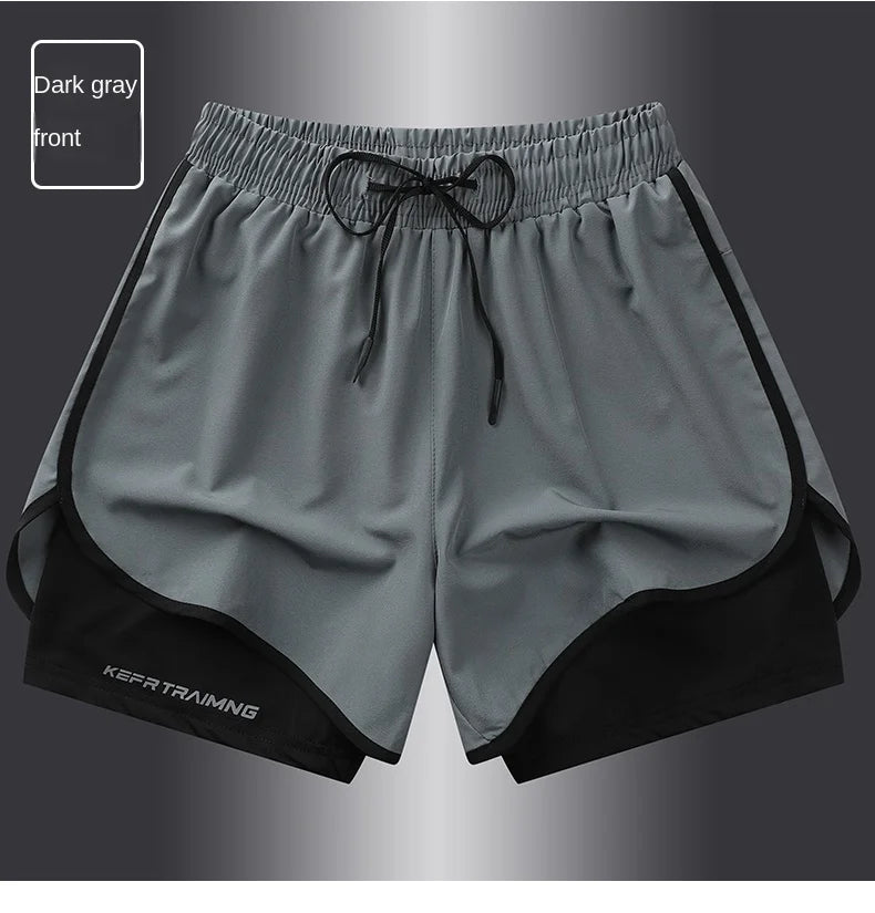 【 S-5XL 】 NASA GISS Sports Three Piece Pants Summer Popular Anti glare Double layered Sports Shorts for Men and Women Couples Ru