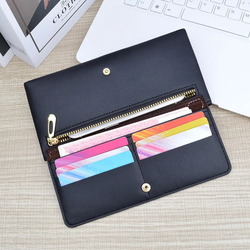 Women's Wallet Long Zipper Handheld Bag Fashionable, Simple, and Large Capacity Wallet Mom's Wallet Mobile Zero Wallet