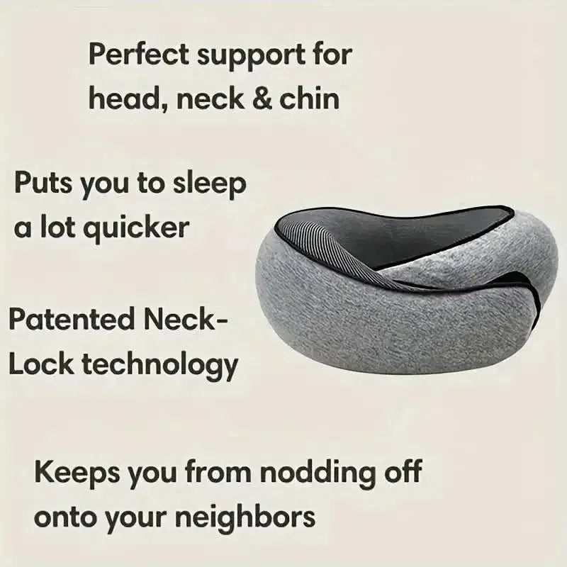 Portable Adjustable Travel Neck Pillow Memory Foam U-shaped Pillow Snail Style Travel Neck Support Soft Noon Break Sleep Pillow