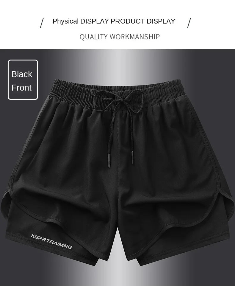 【 S-5XL 】 NASA GISS Sports Three Piece Pants Summer Popular Anti glare Double layered Sports Shorts for Men and Women Couples Ru