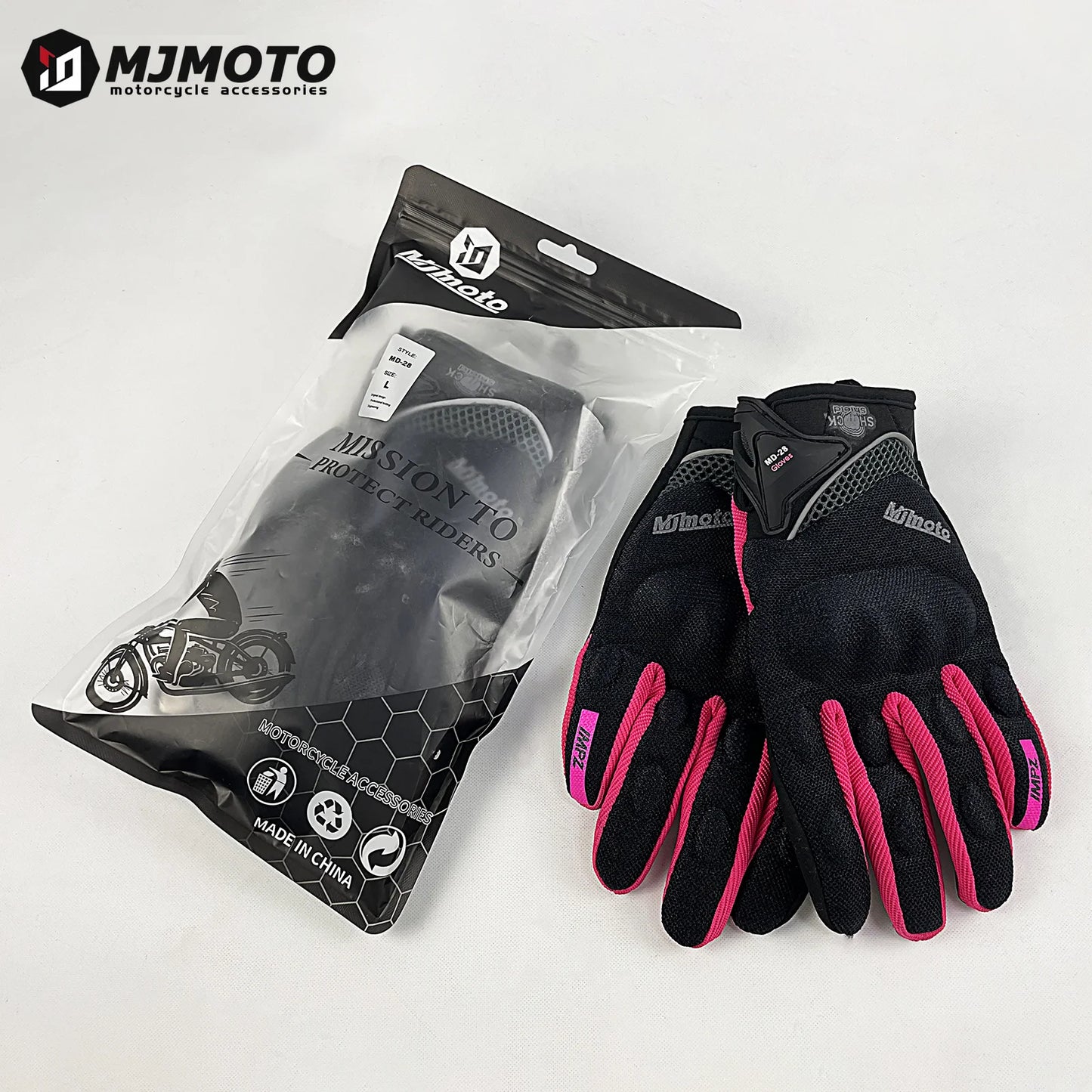 MJMOTO Women Pink Motorcycle Gloves Summer Lady Breathable Motocross Motorbike Gloves Moto Bicycle Cycling Gloves For Female