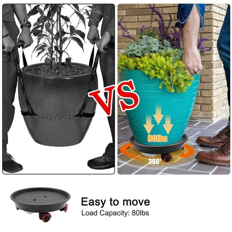 1pc Plant Caddy with Wheels 11.8" Plant Stand Heavy Duty Plant Dolly with Water Container