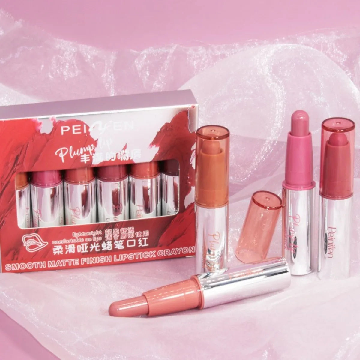 Smooth Matte Lipstick - Long-Lasting, Moisturizing, and Easy to Apply Lip Glaze with Rotating Pen Design - Perfect for Everyday