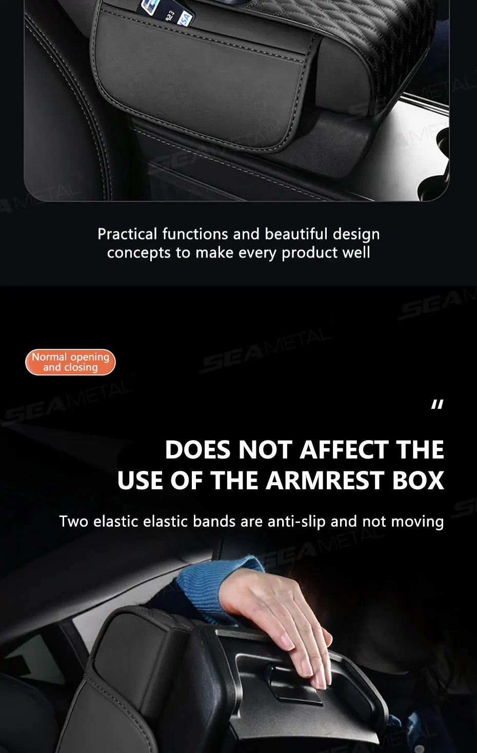 BLALION Car Armrest Box Thicken Height Pad Arm Rest Cushion with Tissue Box Cup Holder Memory Cotton Elbow Support Height Pad