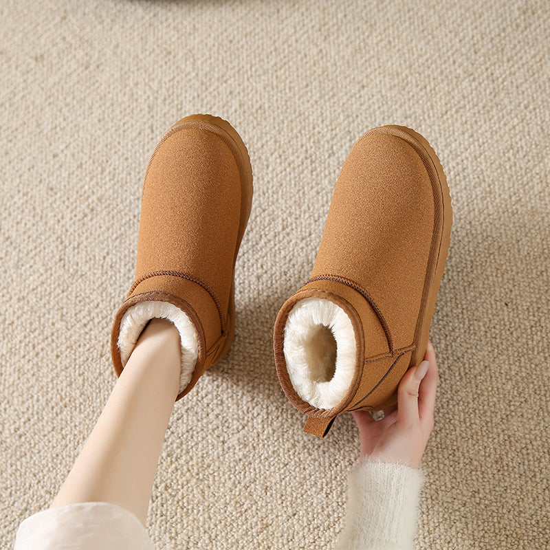 Snow Boots Women's Short Tube Thickened Cotton Shoes Non-slip Winter New Shoes Student Women's Shoes 2023 Black Boots