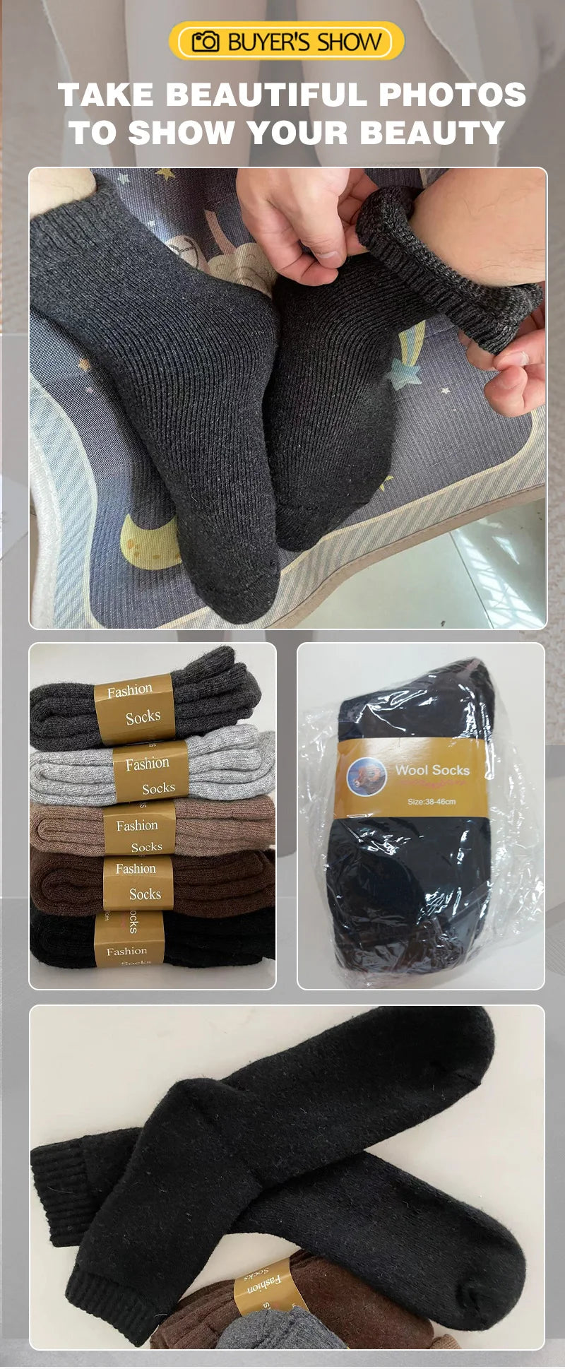 5 Pairs Of Winter Women's Warm Socks Solid Color Casual Extra Thick Warm Plush Socks High Quality Warm Wool Socks
