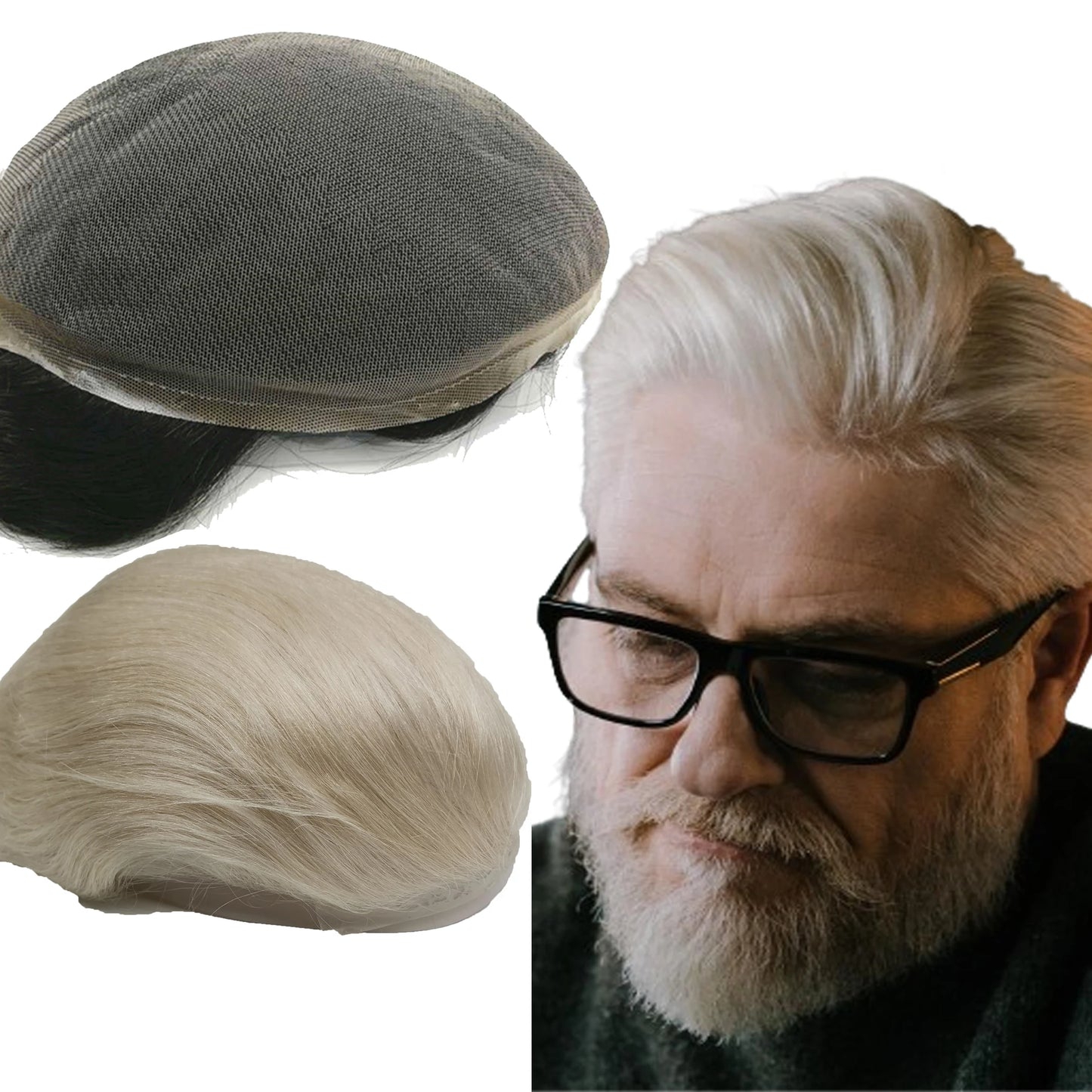 NLW Toupee for Men Human Hair Prosthesis Mens Swiss Lace Hair Replacement System Hair units base 10*8 Hair pieces