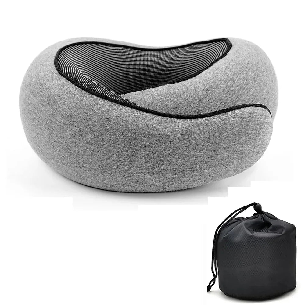 Portable Adjustable Travel Neck Pillow Memory Foam U-shaped Pillow Snail Style Travel Neck Support Soft Noon Break Sleep Pillow