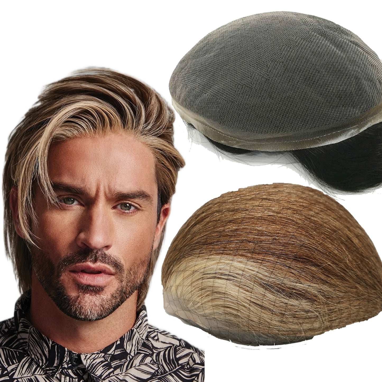NLW Toupee for Men Human Hair Prosthesis Mens Swiss Lace Hair Replacement System Hair units base 10*8 Hair pieces