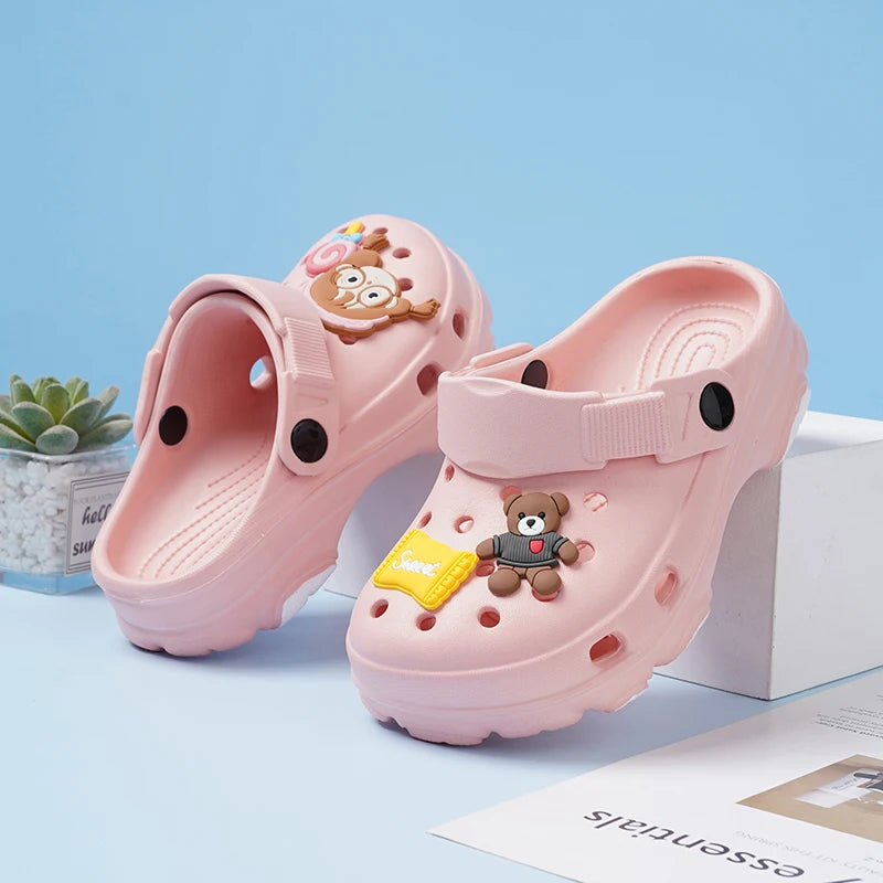 New Summer Sandals 3-15 Years Children's Slippers Baby Girls Shoes Non-Slip Clogs Cartoon Cute Infant Girls Sandals Boys Shoes