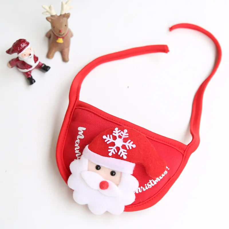 Christmas Pet Hat Cute Cartoon Antlers Saliva Towel for Dog Cat Dress Up Supplies Scarf Autumn and Winter Clothes Pet Accessory