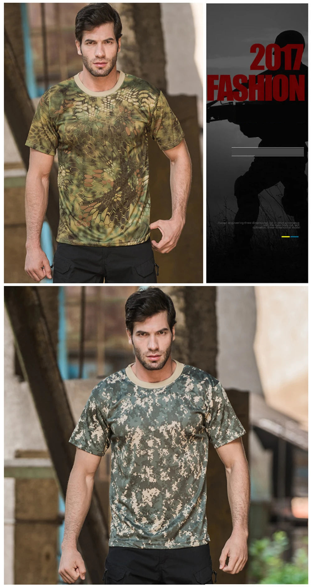 Men Casual Short Sleeve Tactical T Shirts Camouflage T-Shirt Quick Dry Outdoor Gym Top Tees Cargo T Shirt Male Clothing