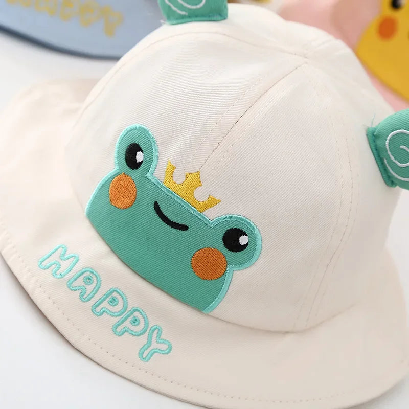 Baby Boy Sun Hat Kids Summer Fisherman's Hat Baby Girls Sun Cap Cute Bear Cartoon Frog Children Bucket Hat