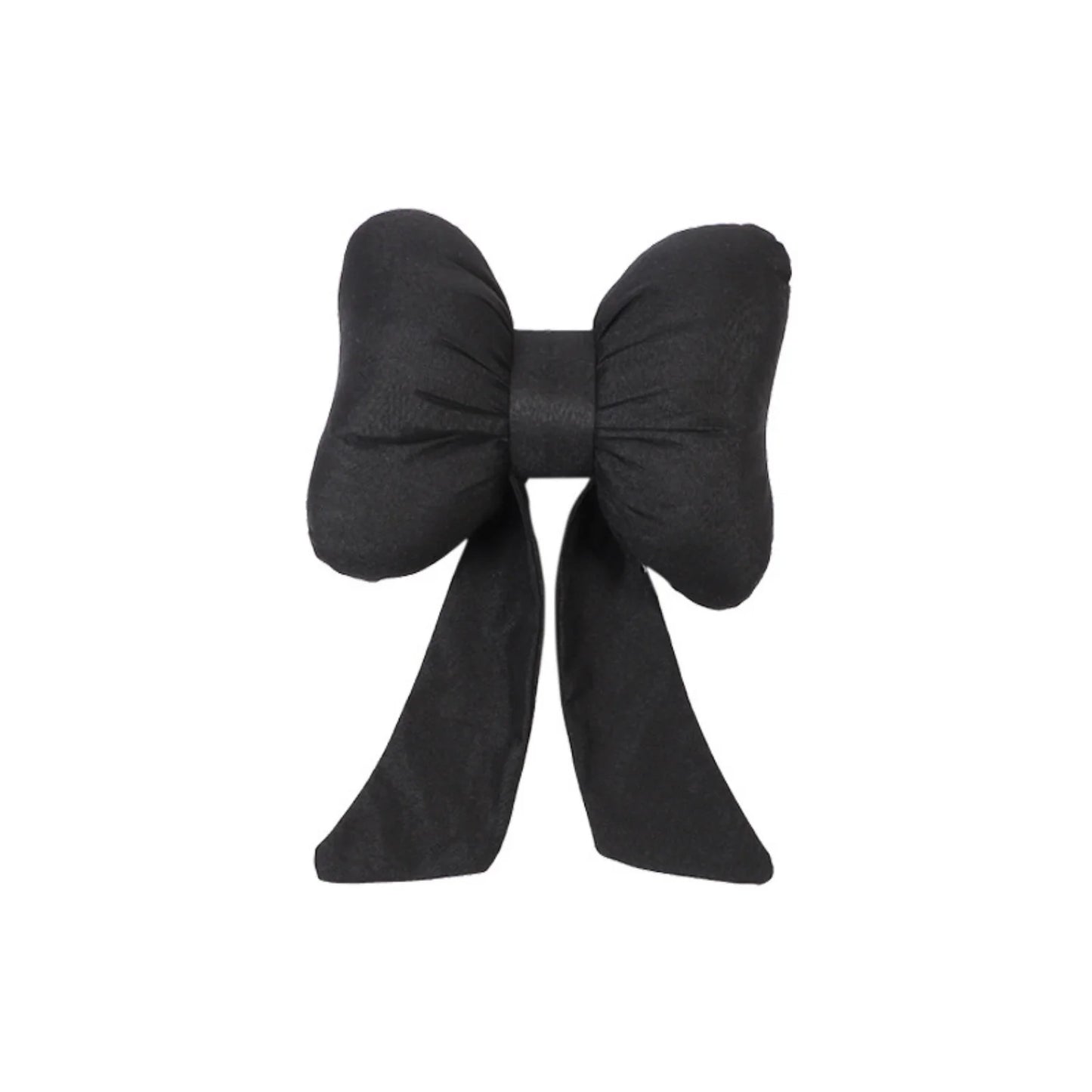 Car Seat Neck Pillow Elegant Bow Car Headrest Pillow Set - Cotton Linen Neck Cushion Universal Fit for Women Comes with 2 Seat B
